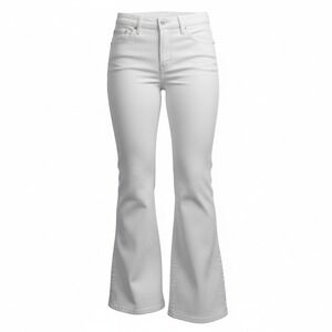 BCBG Max Azreia TANYA D White Flare Jeans Womens Size 30 High Rise Flair Denim